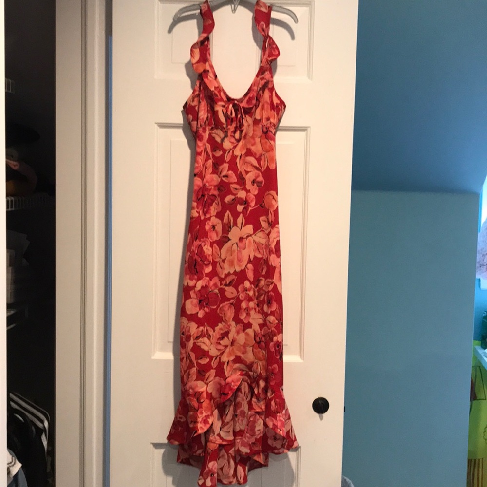Beautiful red flower dress size S heart moon star